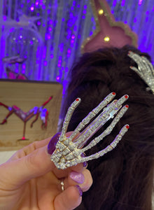 Crystal Rhinestone Skeleton Hair Clip